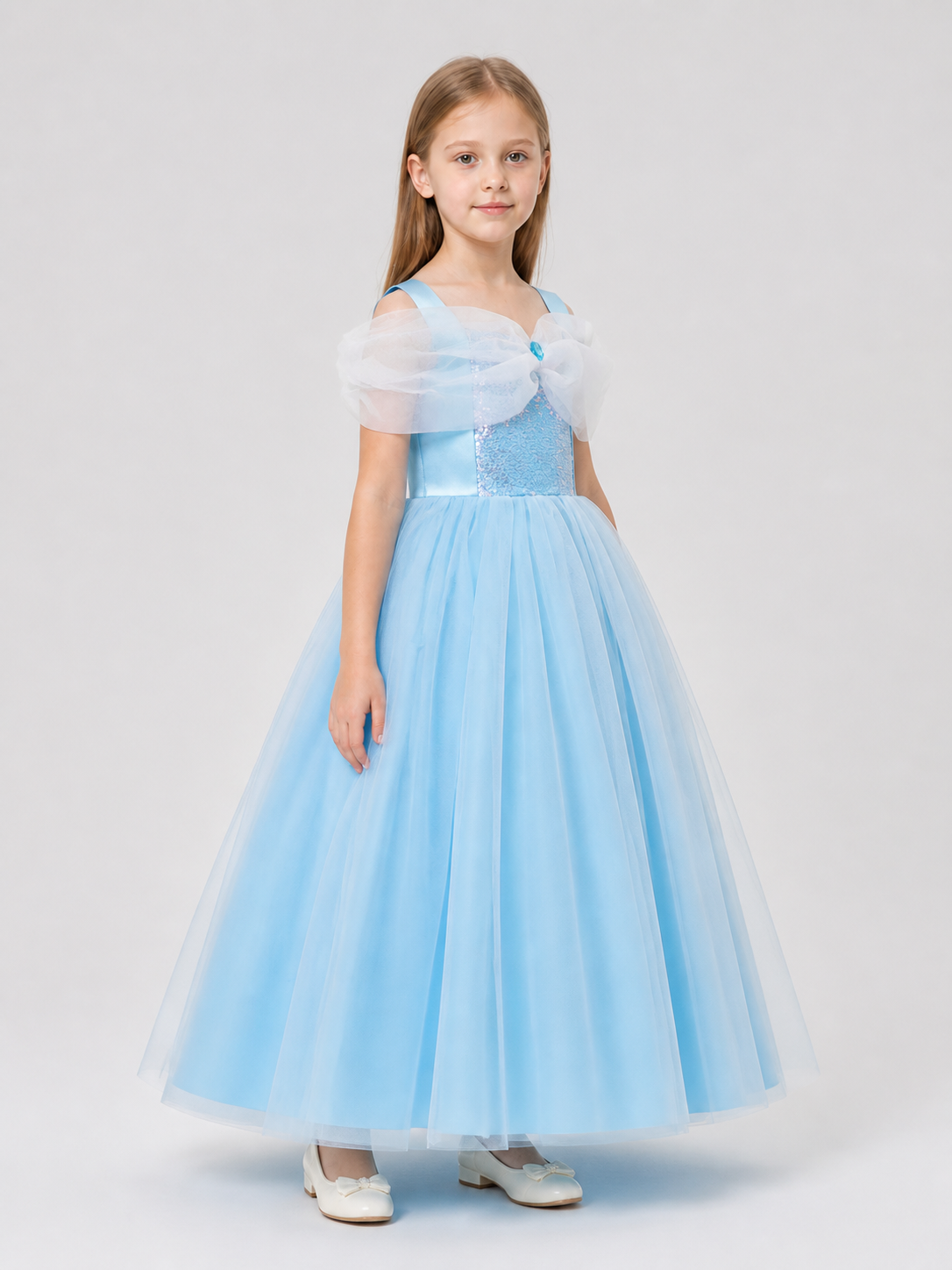 Cinderella Princess Costume Dress with Sequins side view