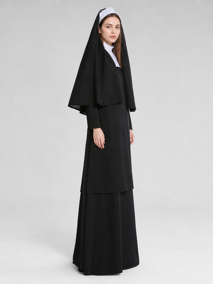 Carnival Costume for a Role-Playing Look, Black Cassock