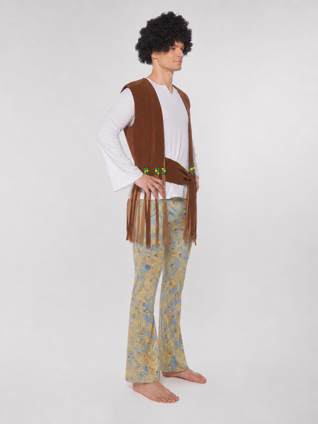 Fringe Stage Costume with Wide-Leg Pants