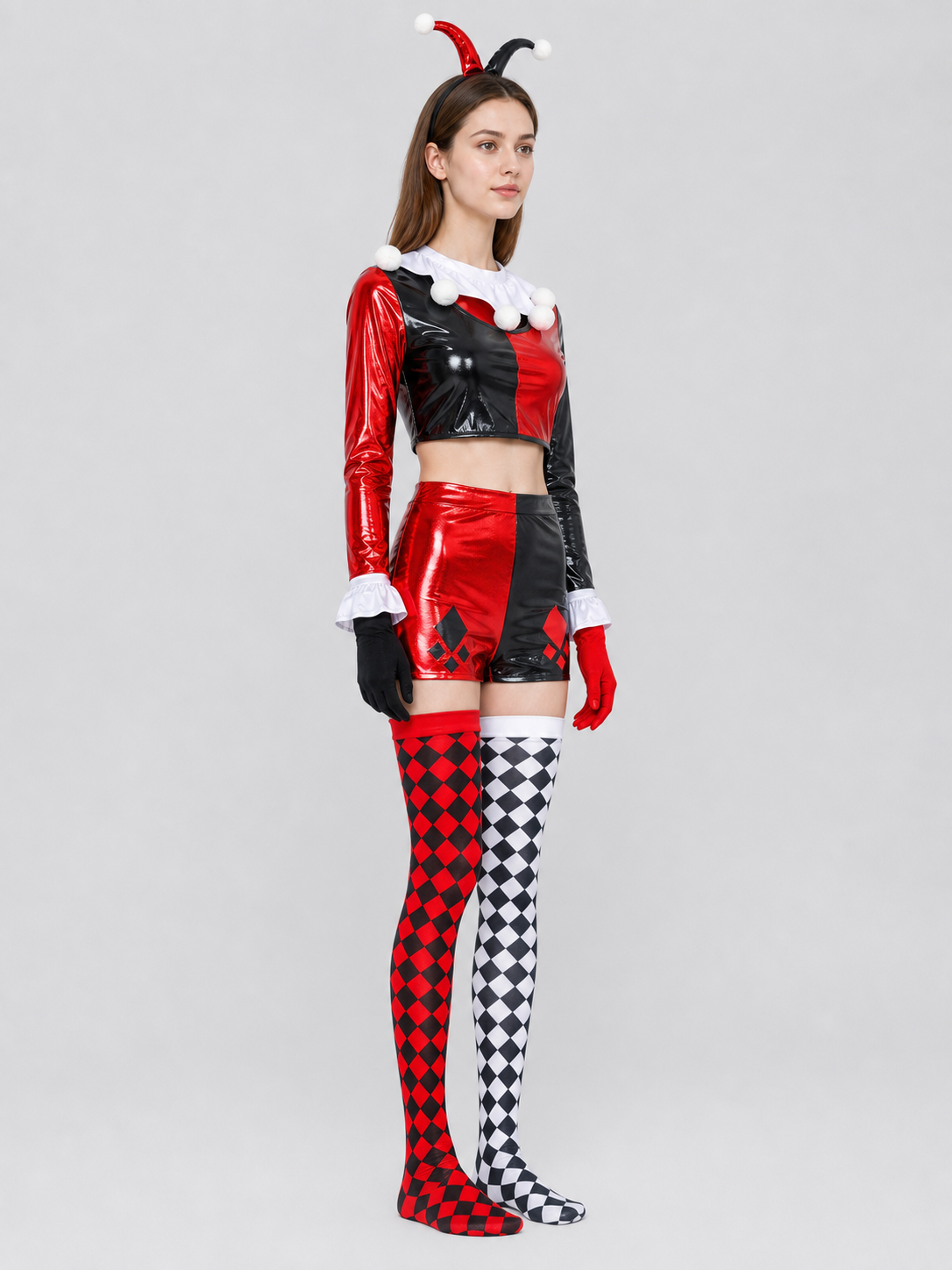 Clown Carnival Costume for Cosplay with Accessories side view