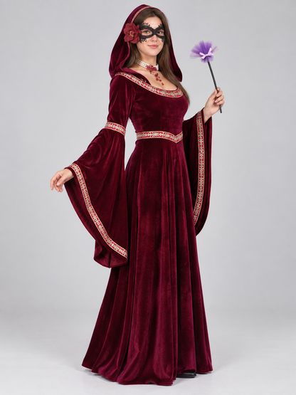 Medieval-Style Carnival Costume, Burgundy