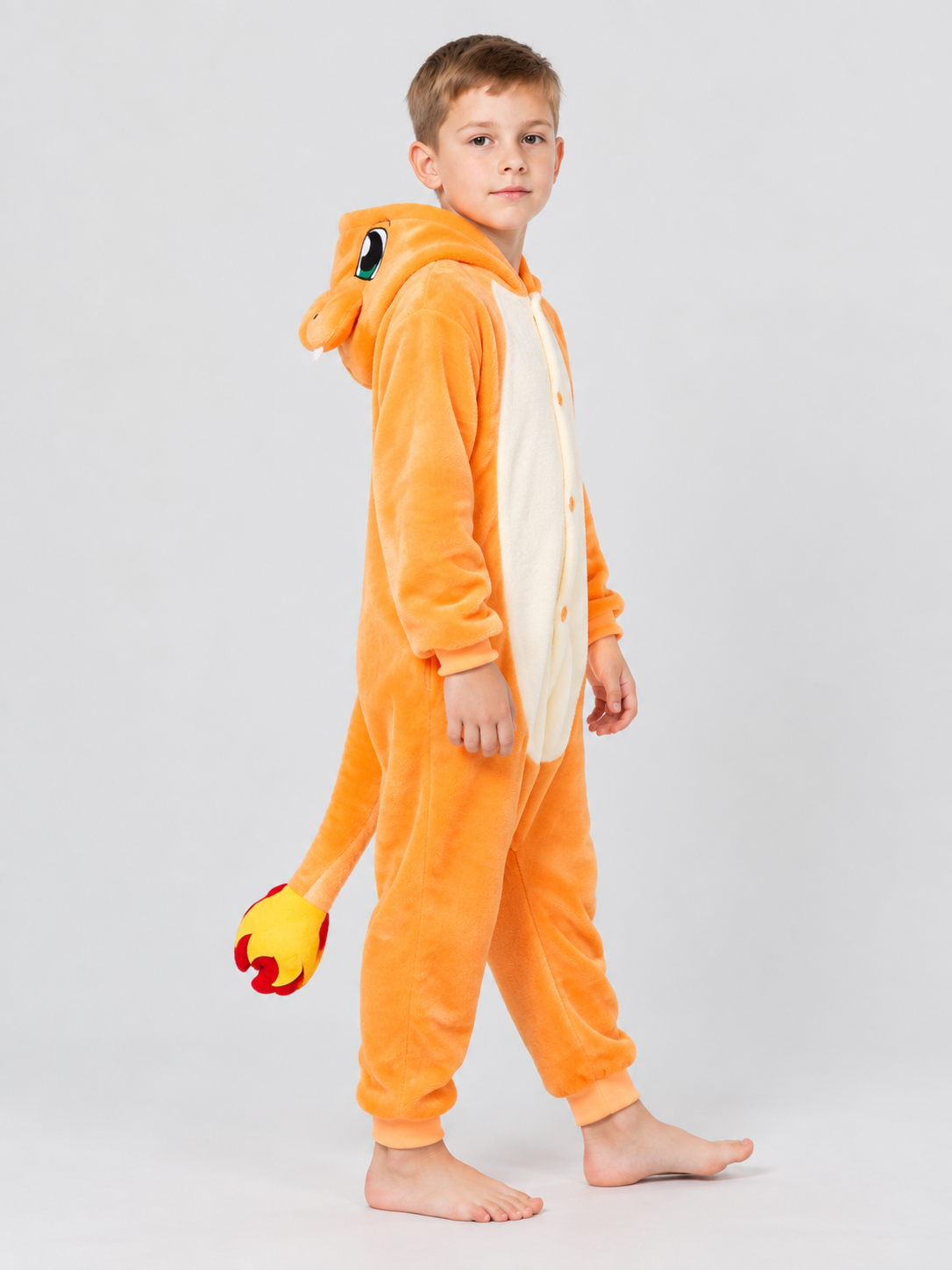 Kids Hooded Pajama Jumpsuit with Animal Face