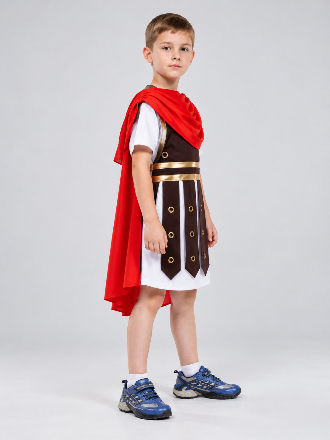 Roman Warrior Costume with Red Cape