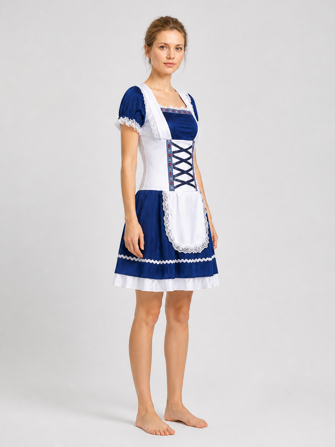 German Oktoberfest Dress with Apron and Lace side view