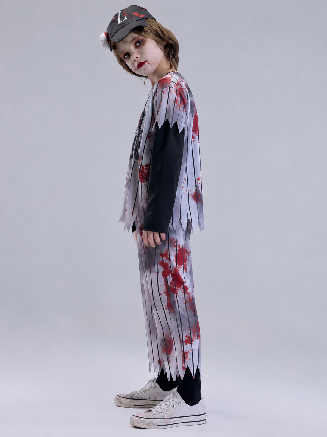 Zombie Athlete Costume with Cap side view