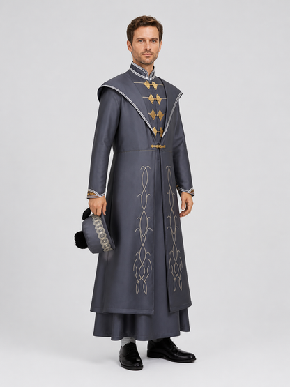 Dumbledore Cosplay Costume, Long Robe and Hat side view