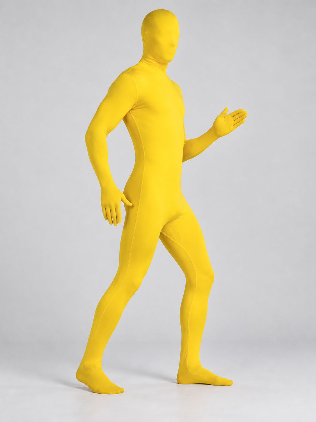 Yellow Form-Fitting Full-Body Jumpsuit Costume side view
