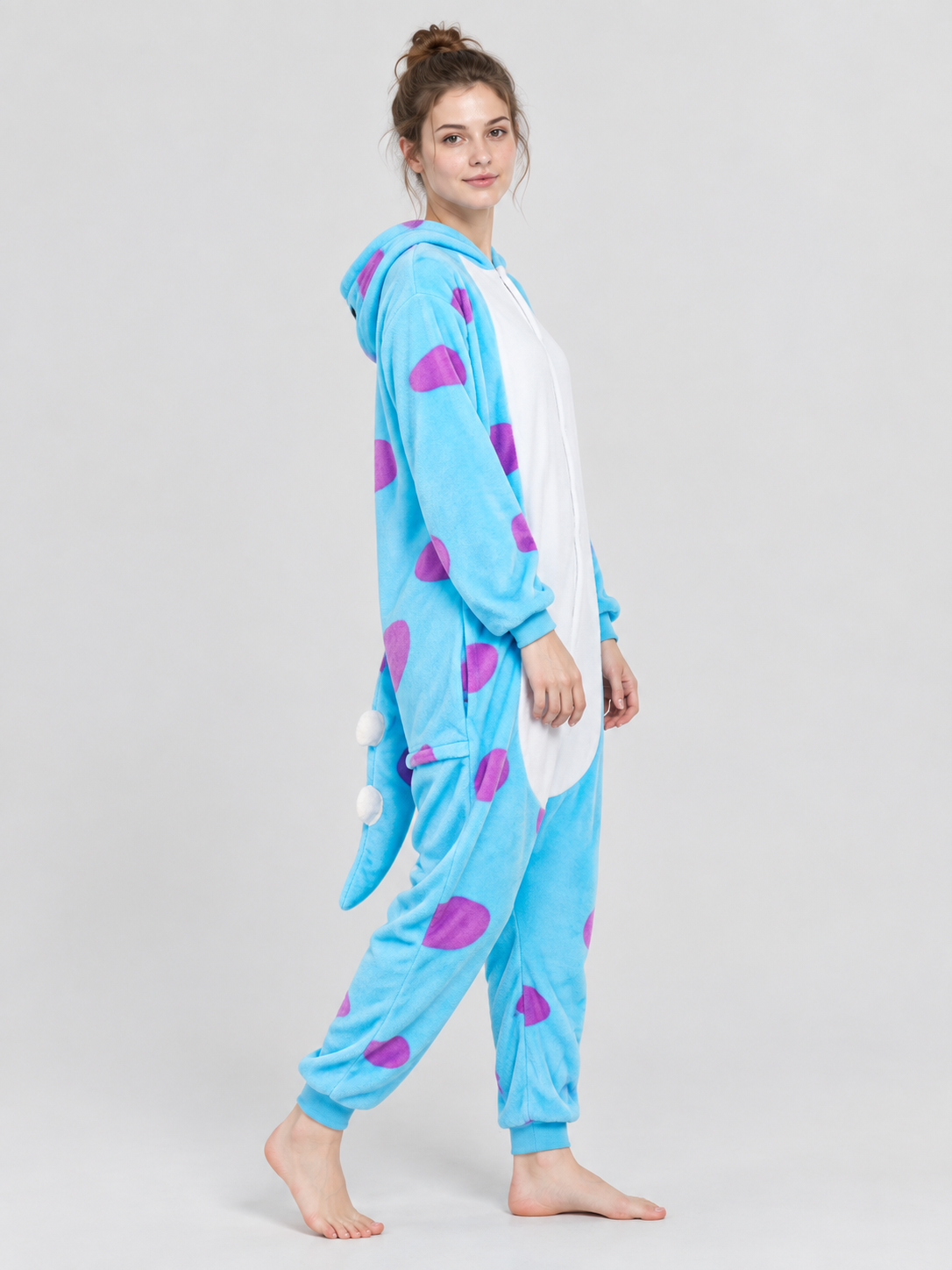 Blue Kigurumi Jumpsuit with White Insert and Spots