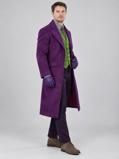 Joker Cosplay Costume: Coat, Vest, Shirt, Pants