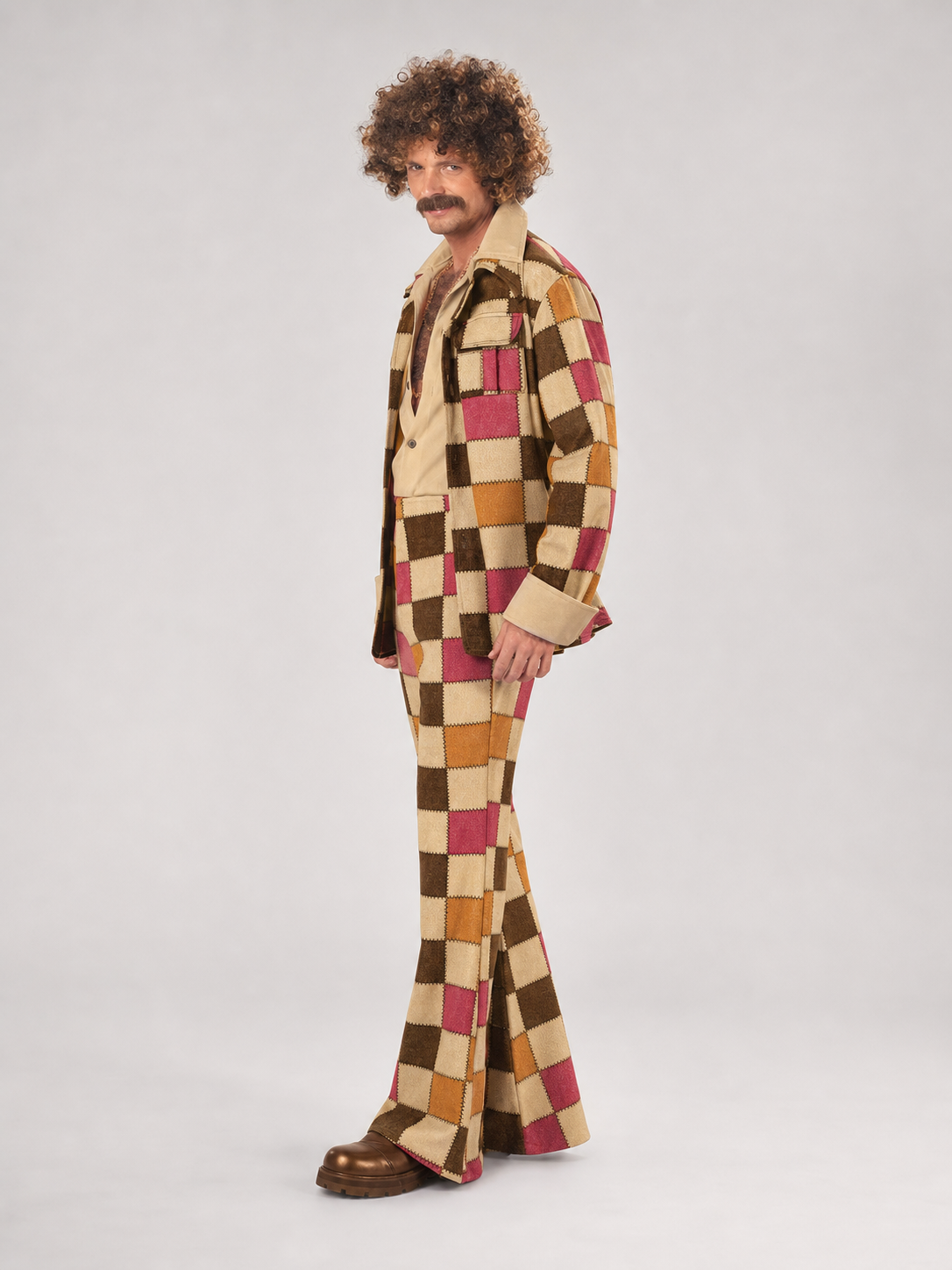 Retro Disco-Style Stage Costume, Plaid