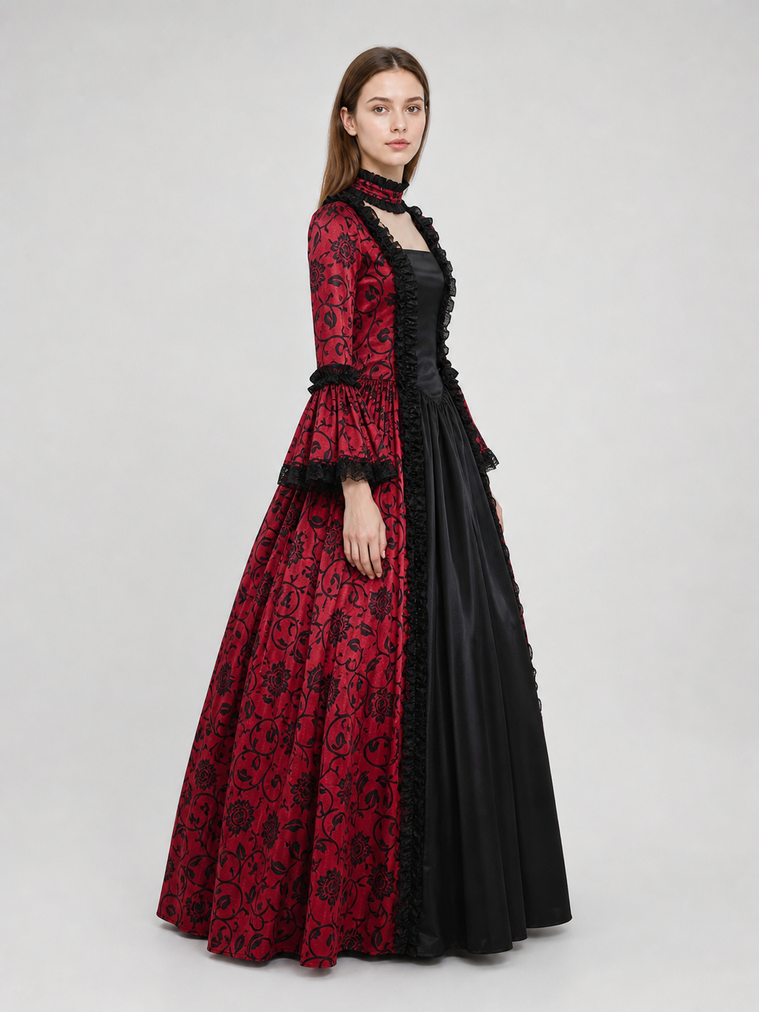 Long Gothic Victorian-Style Dress