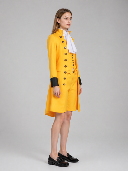 Yellow Vintage Cosplay Suit with Vest side view
