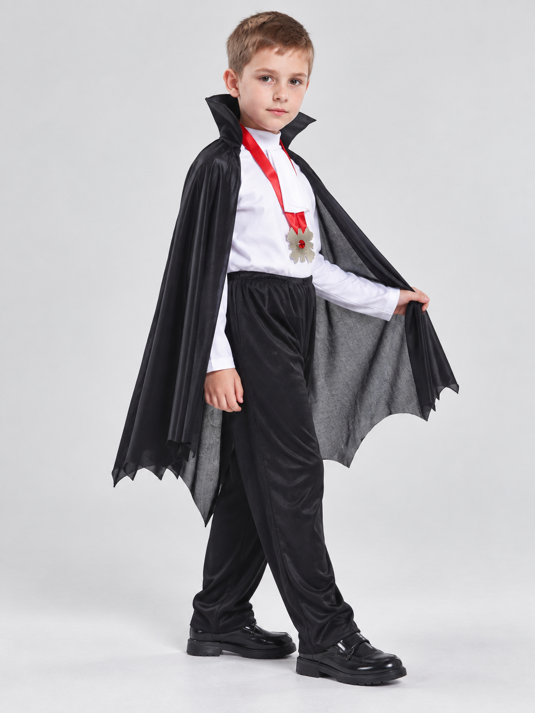 Children’s Vampire Costume with Medallion side view