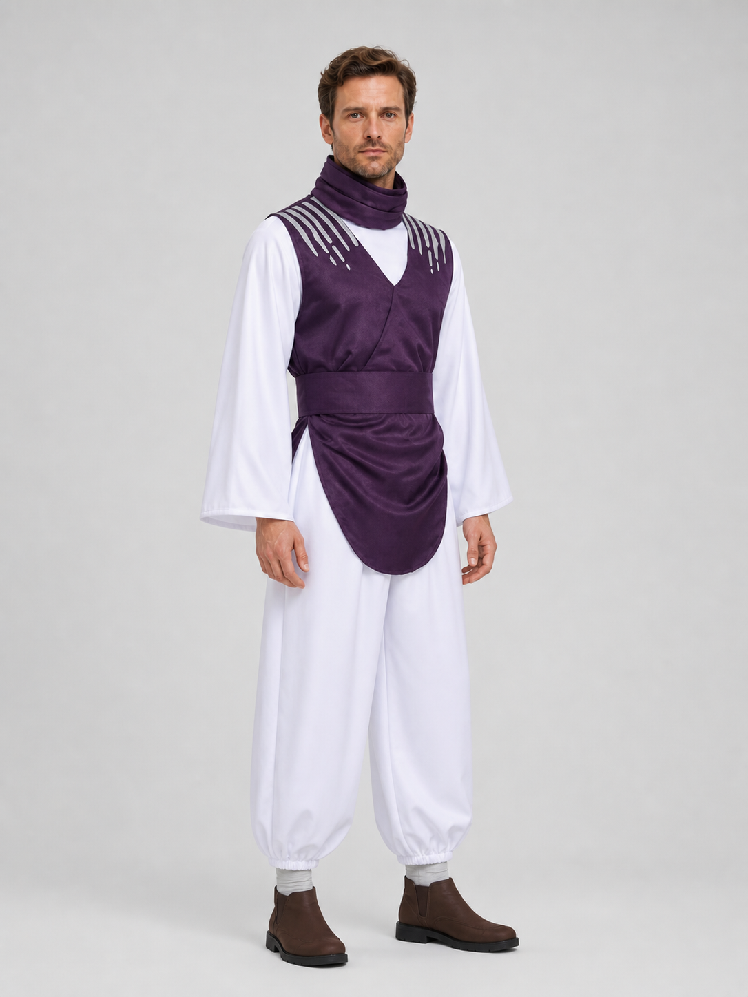 Jujutsu Kaisen Choso Cosplay Costume, Purple Vest and Pants side view