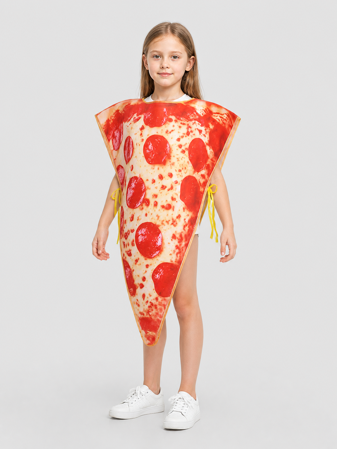 Triangular Pizza Cosplay Costume with Ties side view
