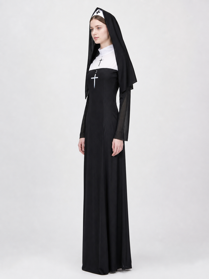 Cosplay costume: black robe with a cross