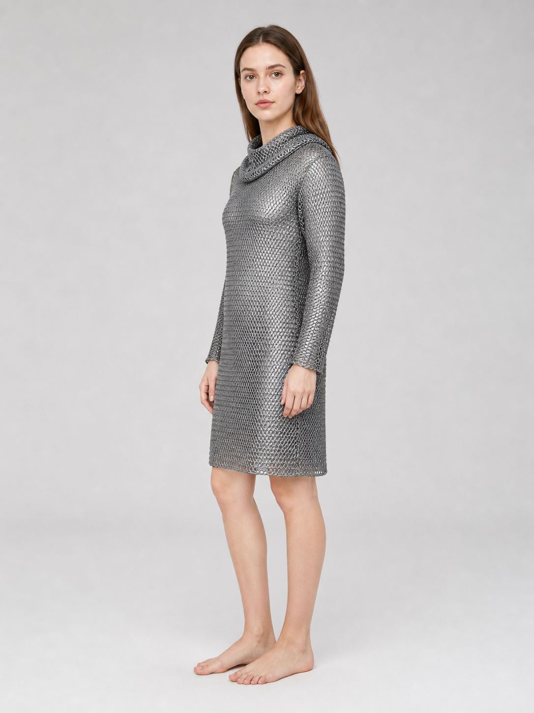 Cosplay Costume: Hooded Dress with Diamond Mesh