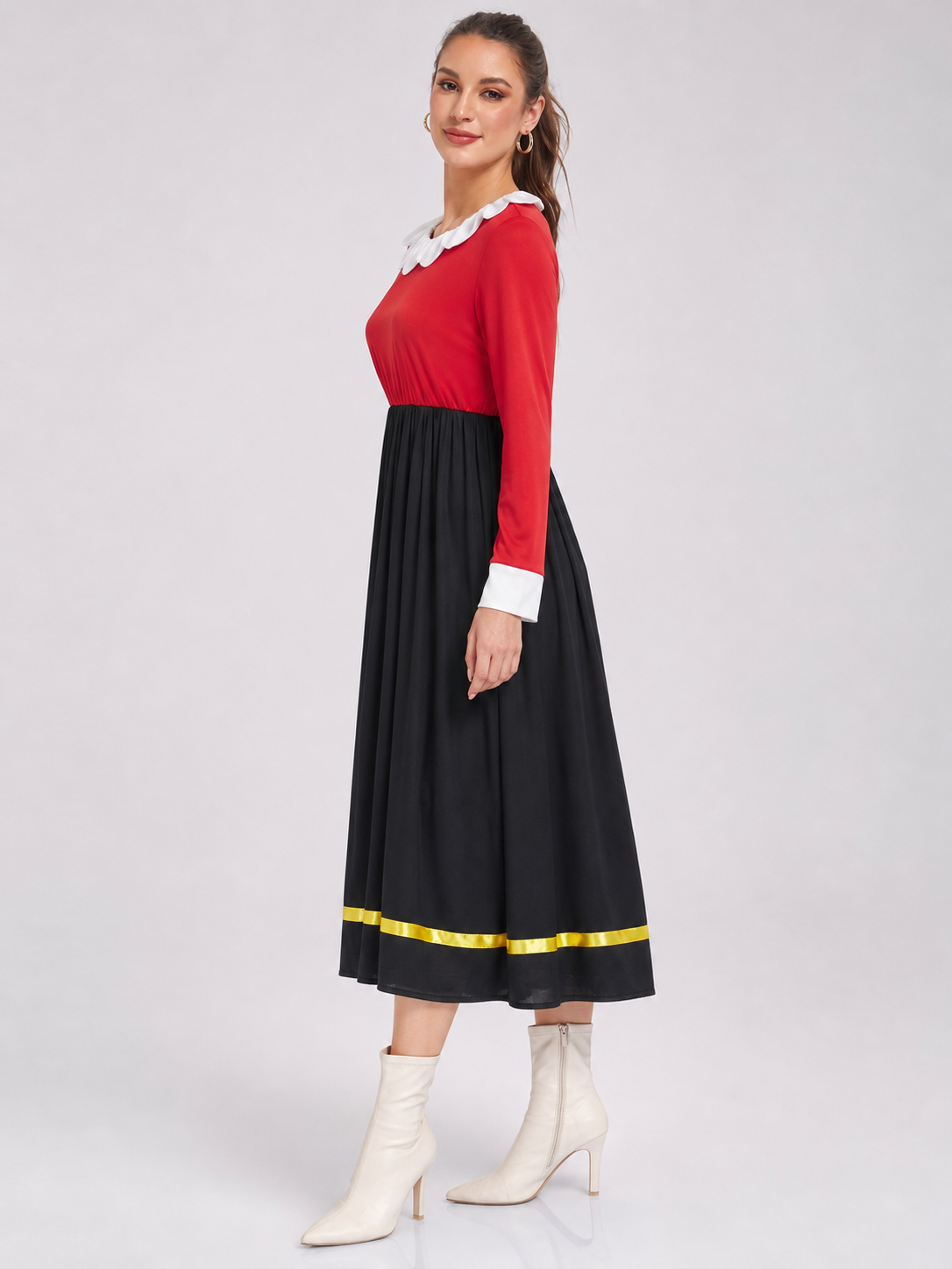 Sailor Cosplay Dress, Red and Black with Yellow Trim