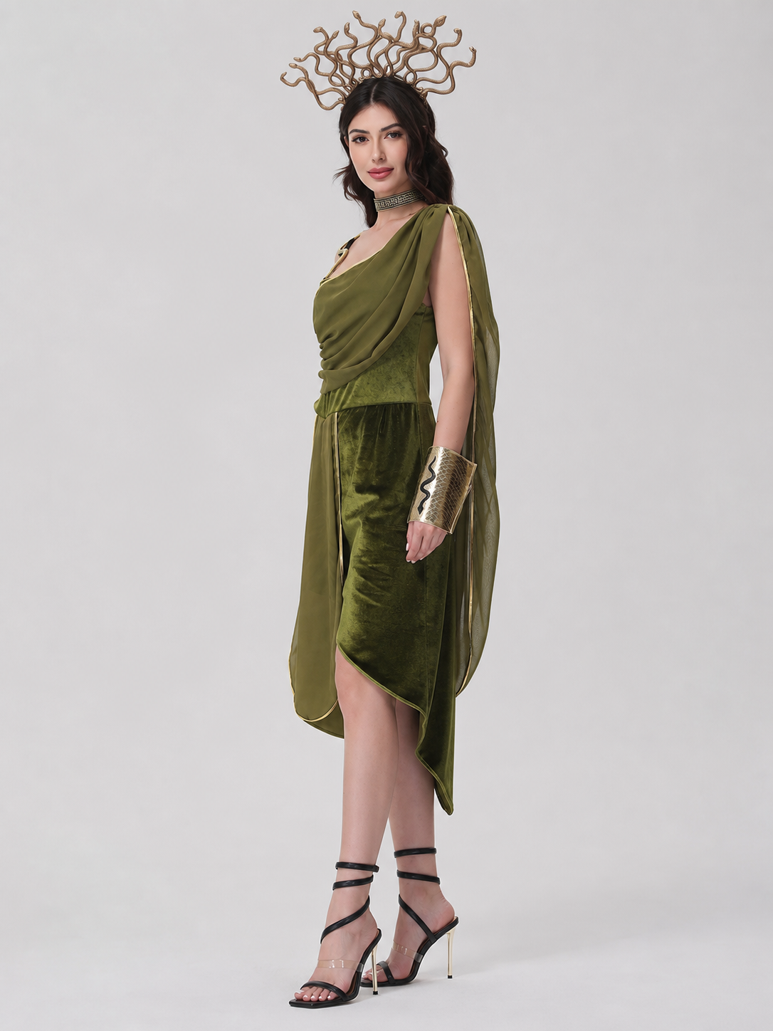 Cleopatra Cosplay Costume with Gold Décor