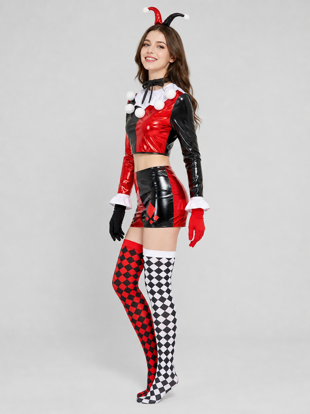Clown Costume: Red and Black Set
