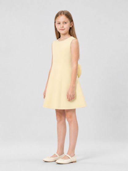 Girls' A-Line Dress with Pearl Trim side view