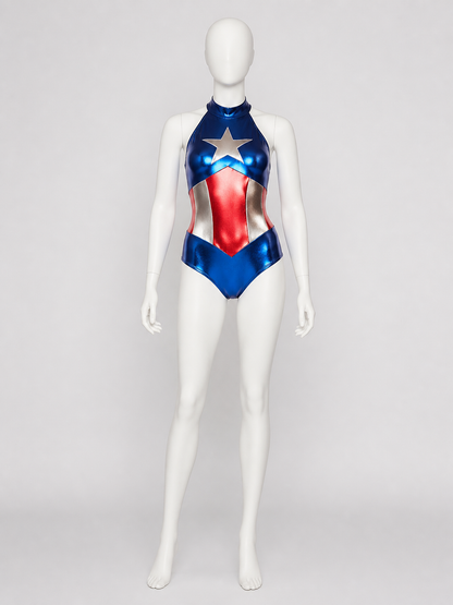 Superhero Costume with Stars for Cosplay side view