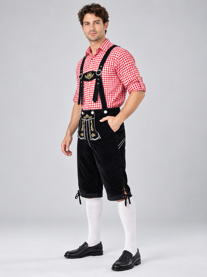 Oktoberfest Costume: Plaid Shirt, Suspender Pants