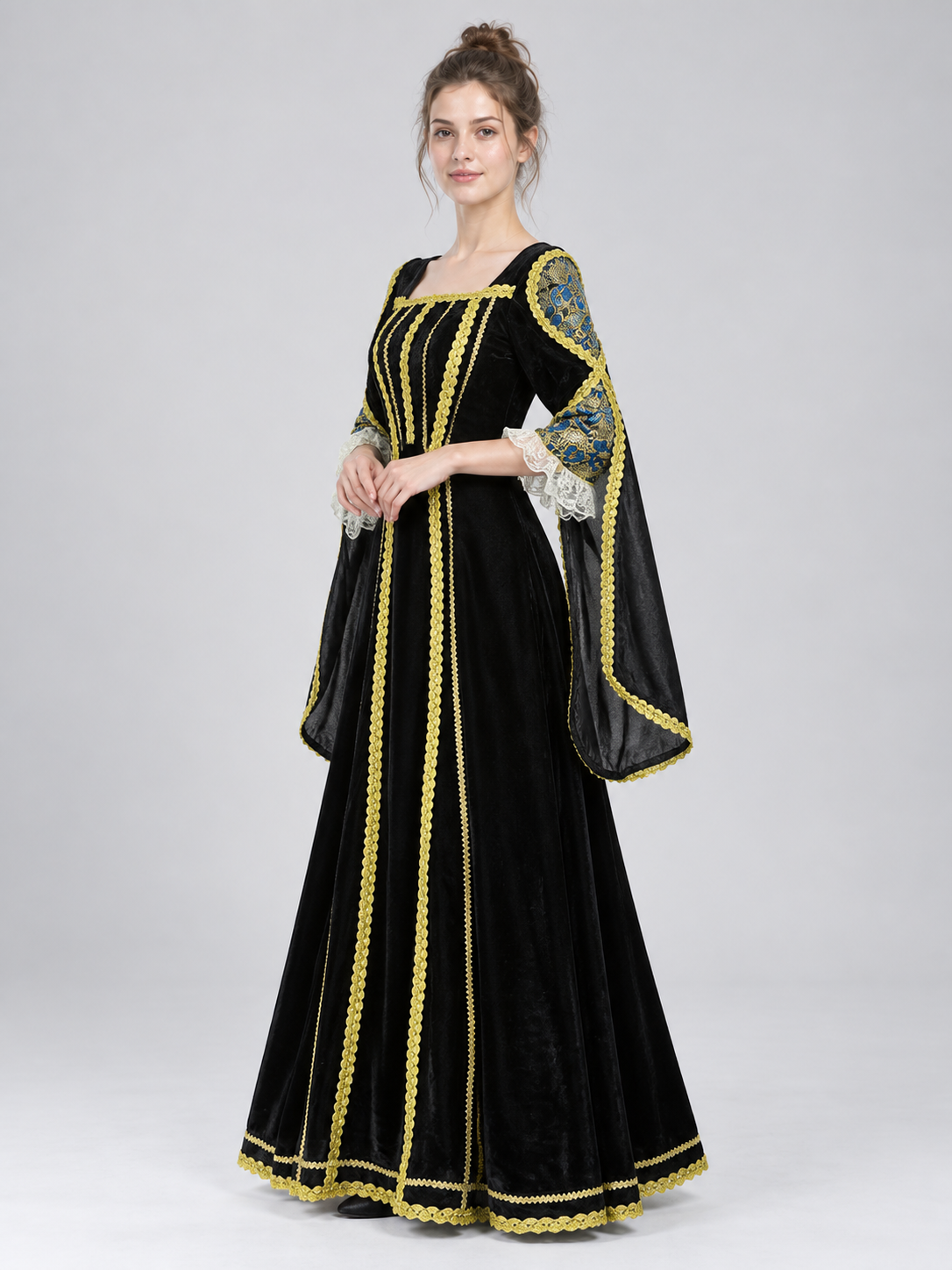 Medieval-Style Dress with Historical Styling