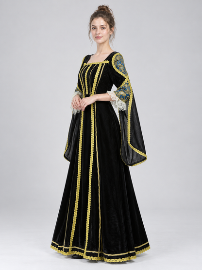 Medieval-Style Dress with Historical Styling