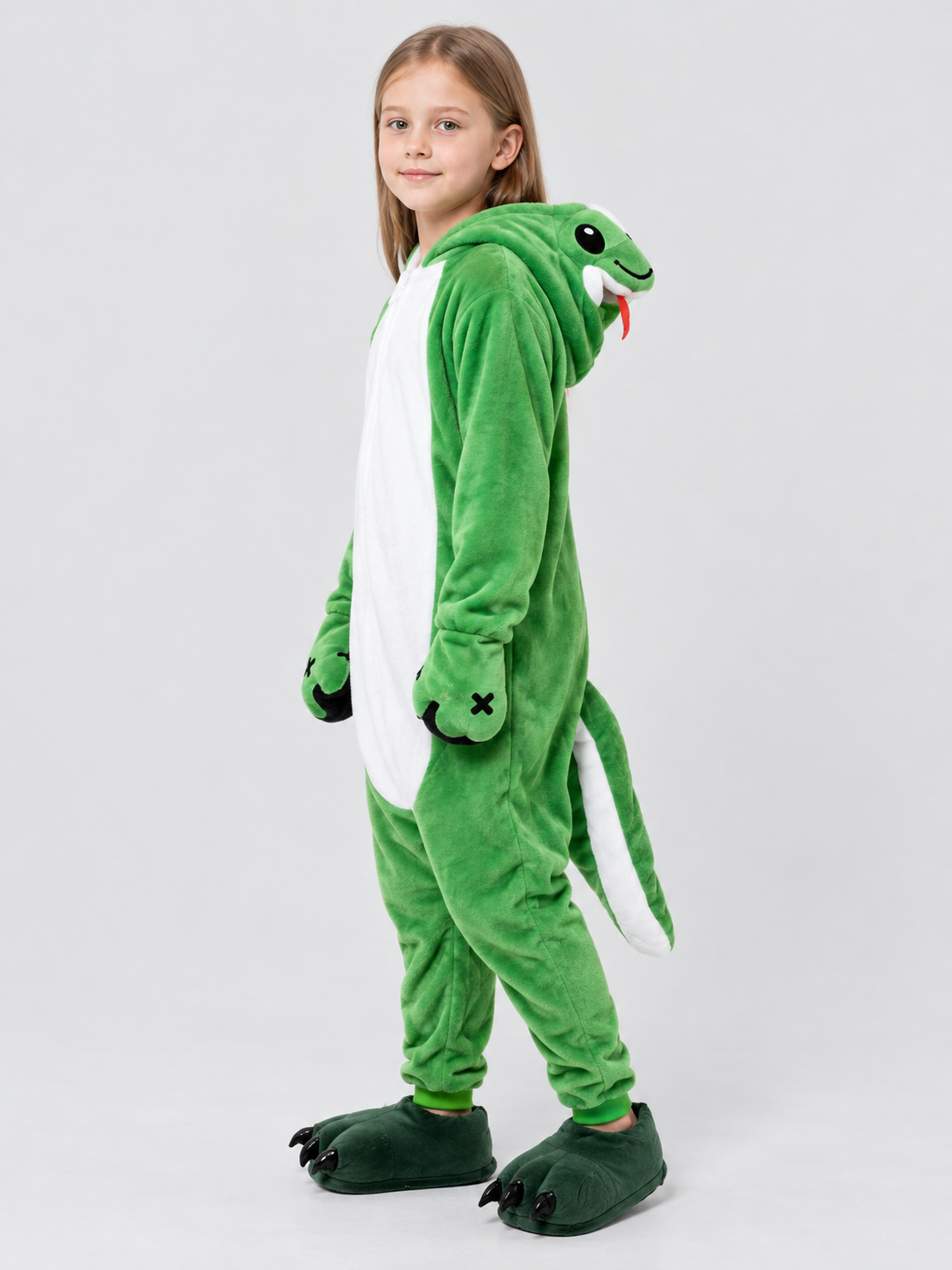 Green Dinosaur Hooded Pajama Jumpsuit