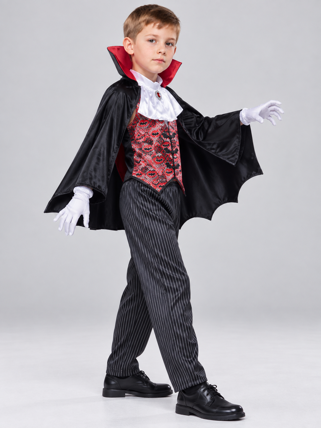Children’s Vampire Costume with Cape side view