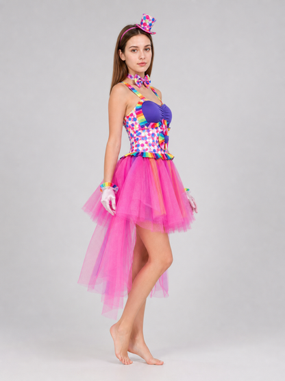 Clown Performance Costume: Dress with Accessories
