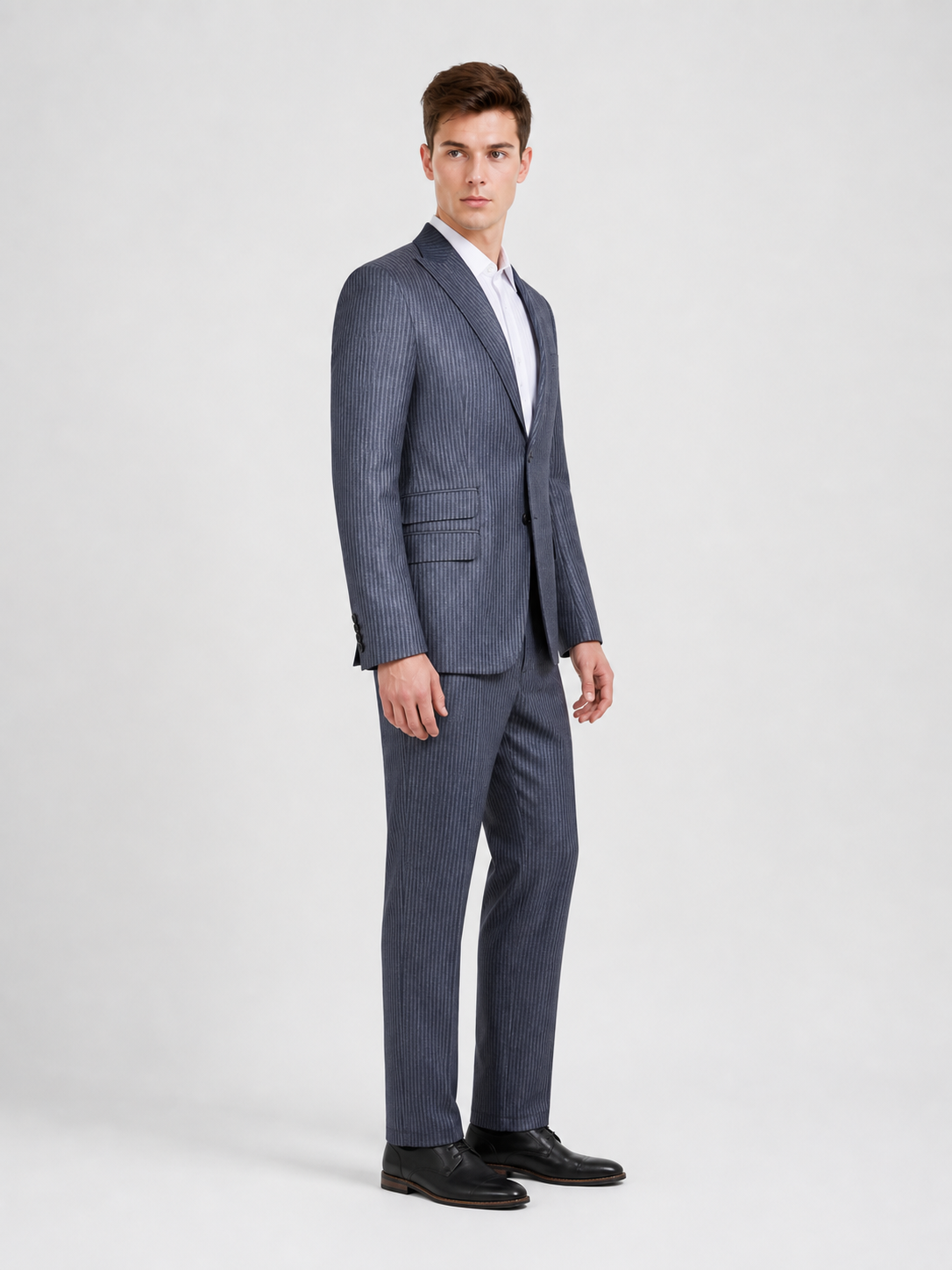 Pinstripe Two-Piece Suit: Blazer and Pants
