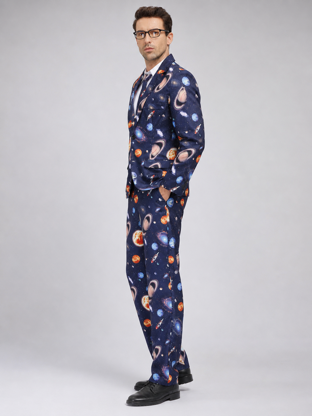 Cosmic Print Suit: Blazer and Pants