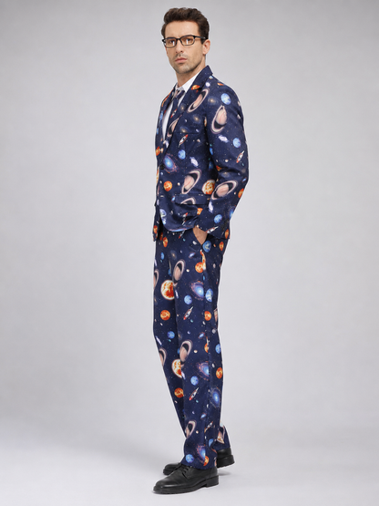 Cosmic Print Suit: Blazer and Pants