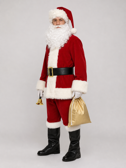 Santa Claus Costume, Red 11-Piece Set side view