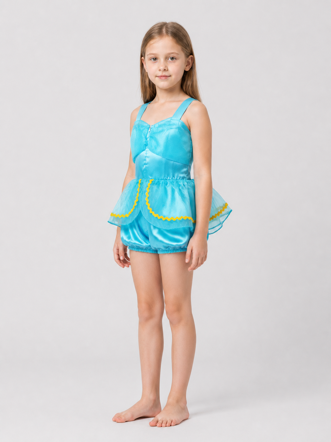 Blue Aladdin-Style Carnival Costume Jumpsuit