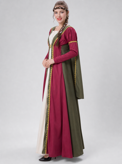 Retro Costume with Dress and Cloak for Role-Playing Looks
