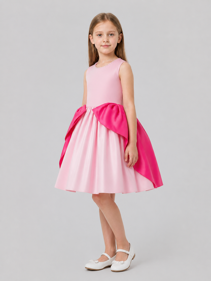 Children’s Party Dress with a Full Skirt and Large Bow