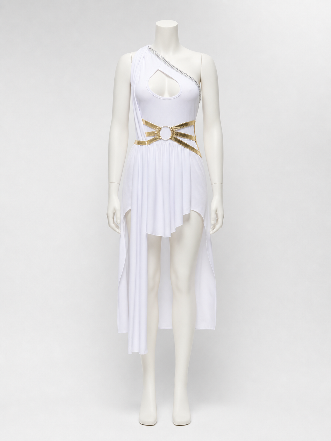 Stage Costume with Asymmetrical Skirt and Decorative Details