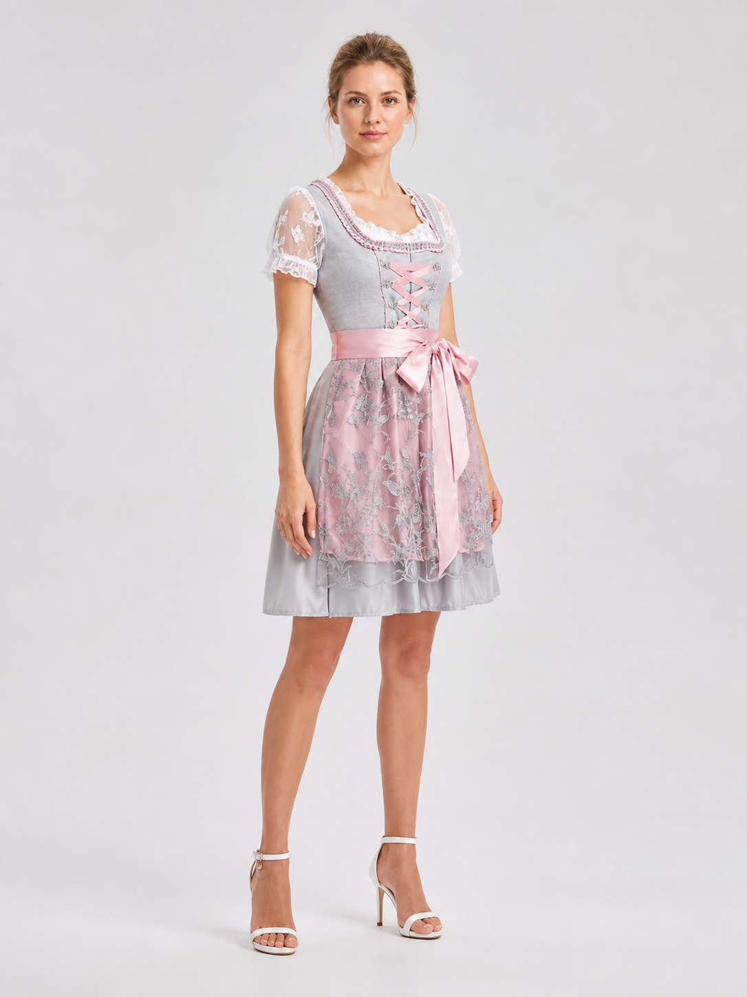 Oktoberfest Dress with Apron and Lacing side view