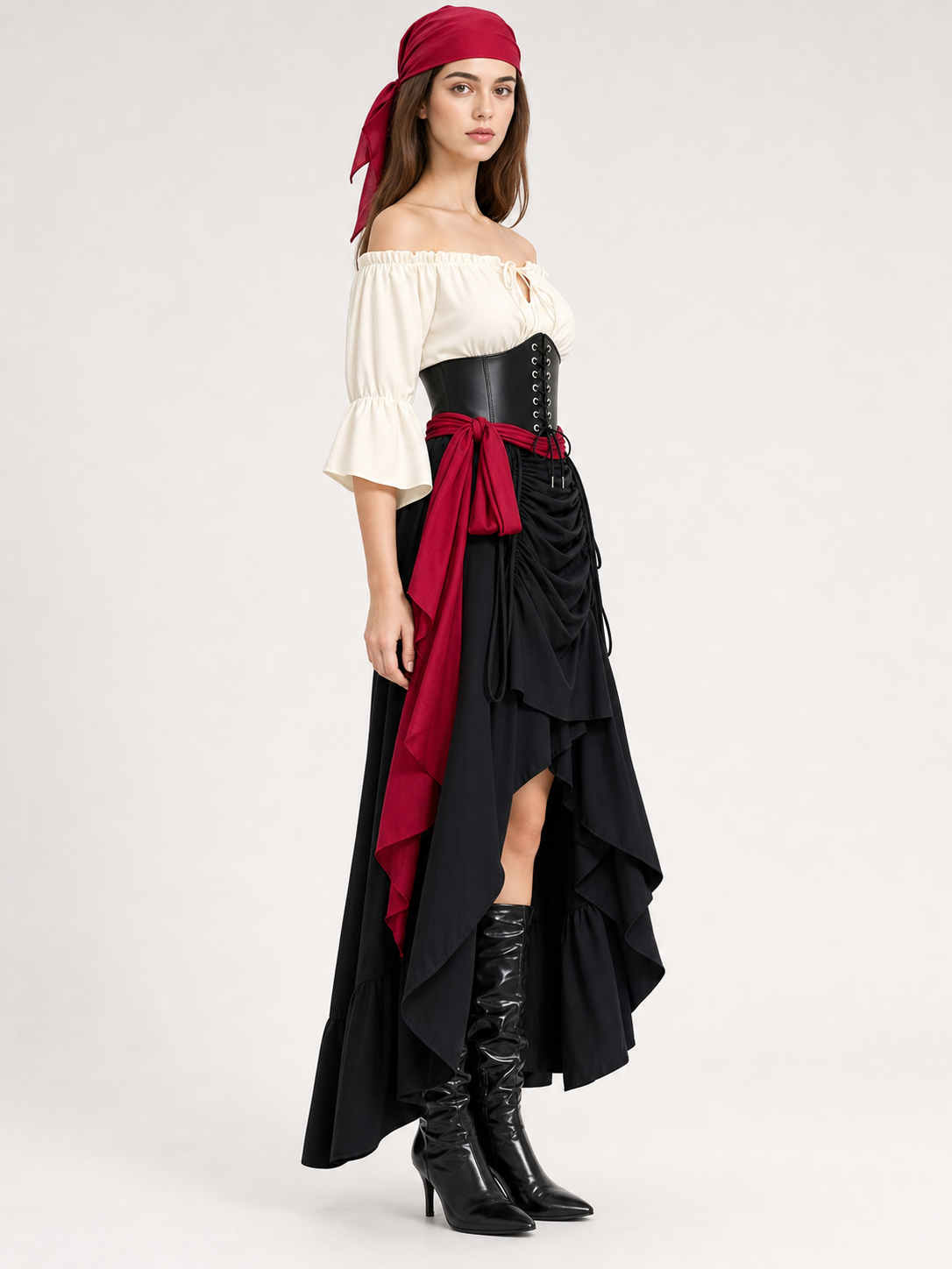 Pirate-Style Costume with Corset