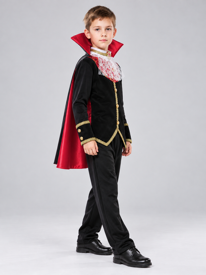 Vampire Costume with Red Cape side view
