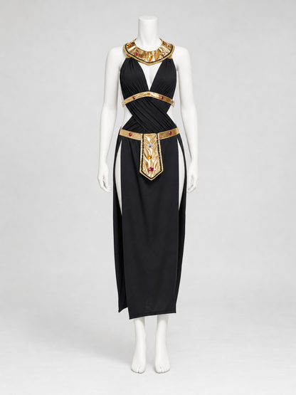 Black Cleopatra Costume with Gold Decoration