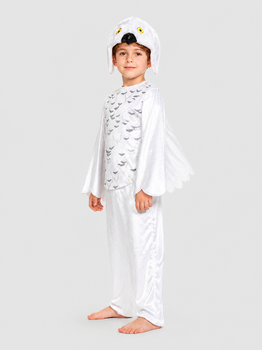 Owl Jumpsuit with Wings, White Cosplay Costume side view