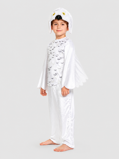 Owl Jumpsuit with Wings, White Cosplay Costume side view