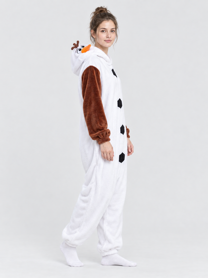 Snowman Kigurumi Pajama White with Brown Sleeves