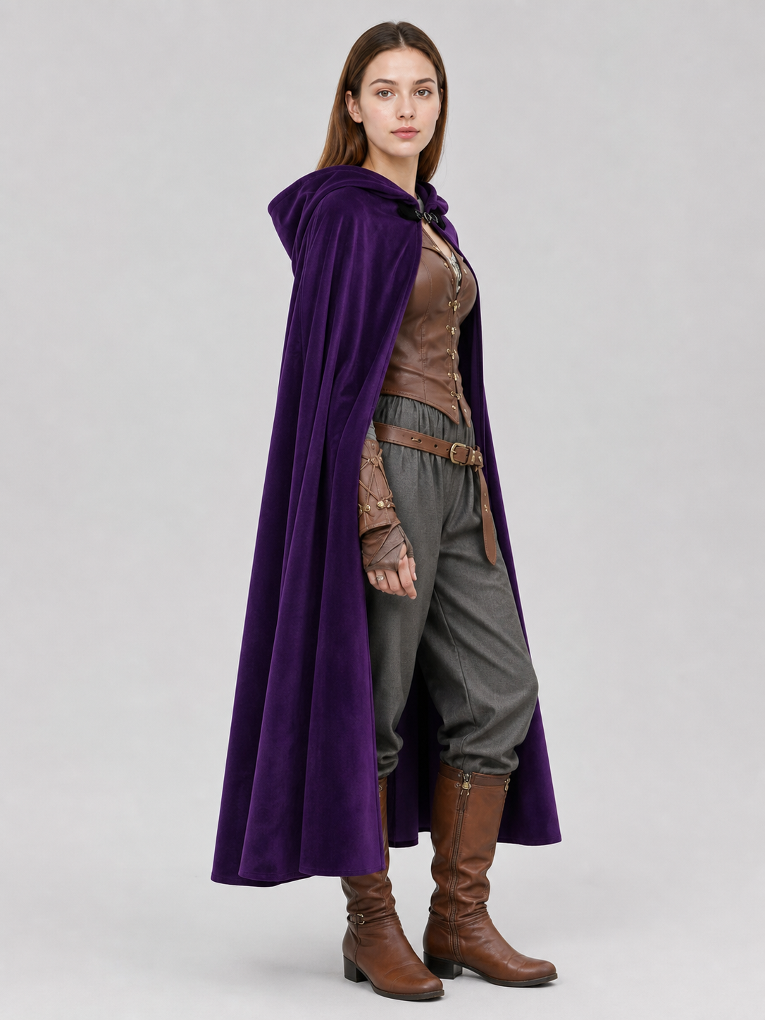 Purple Costume Cloak with Hood