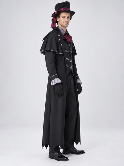 Adult Vampire Costume Black with Burgundy