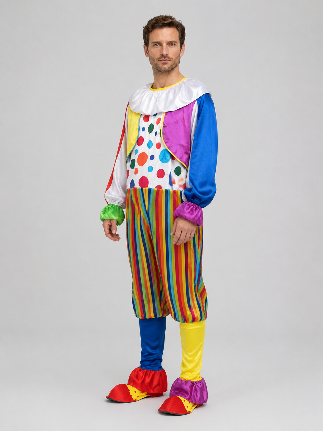 Clown Costume: Jumpsuit and Vest side view